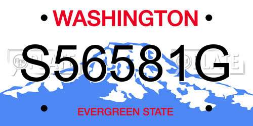 S56581G Washington License Plate