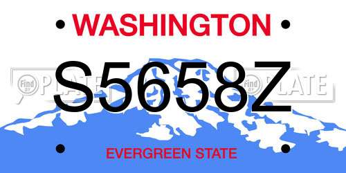 S5658Z Washington License Plate