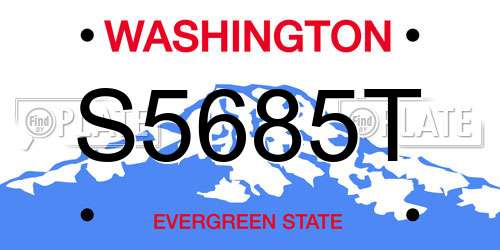 S5685T Washington License Plate