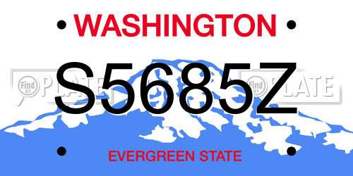 S5685Z Washington License Plate