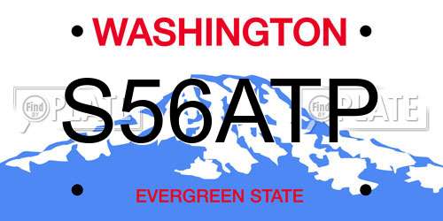 S56ATP Washington License Plate
