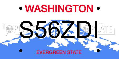 S56ZDI Washington License Plate
