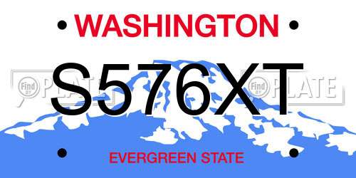 S576XT Washington License Plate