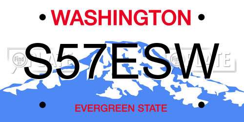 S57ESW Washington License Plate