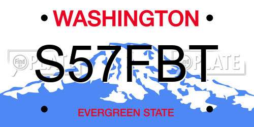 S57FBT Washington License Plate