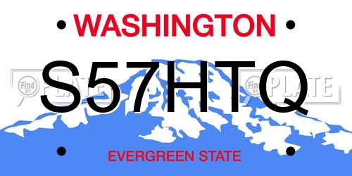 S57HTQ Washington License Plate