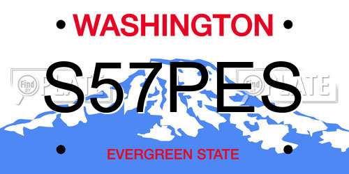 S57PES Washington License Plate
