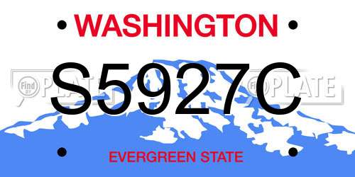 S5927C Washington License Plate