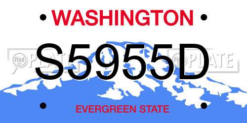 S5955D Washington License Plate