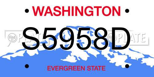 S5958D Washington License Plate