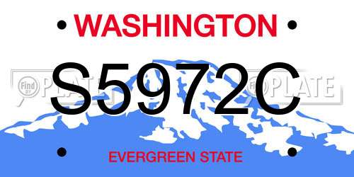 S5972C Washington License Plate