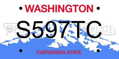 S597TC Washington License Plate