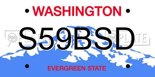 S59BSD Washington License Plate