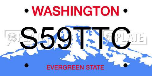 S59TTC Washington License Plate
