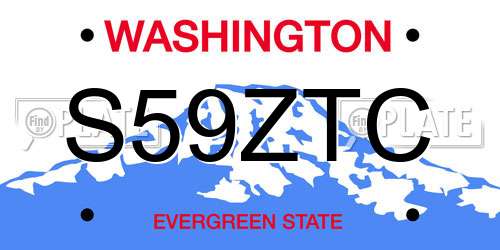 S59ZTC Washington License Plate