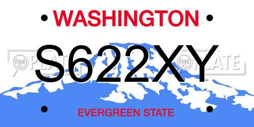 S622XY Washington License Plate