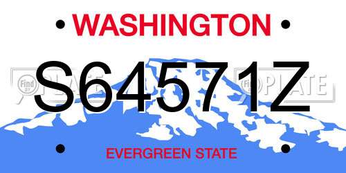 S64571Z Washington License Plate