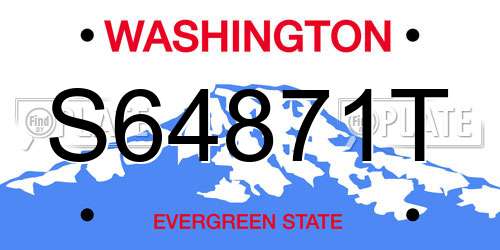 S64871T Washington License Plate
