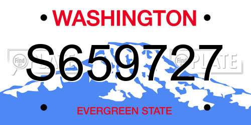 S659727 Washington License Plate