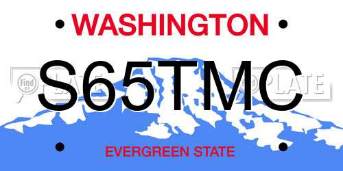 S65TMC Washington License Plate