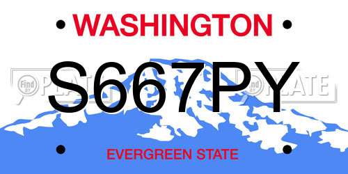 S667PY Washington License Plate