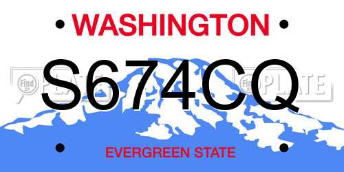 S674CQ Washington License Plate