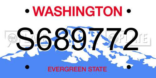 S689772 Washington License Plate