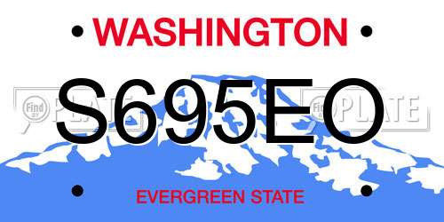 S695EO Washington License Plate