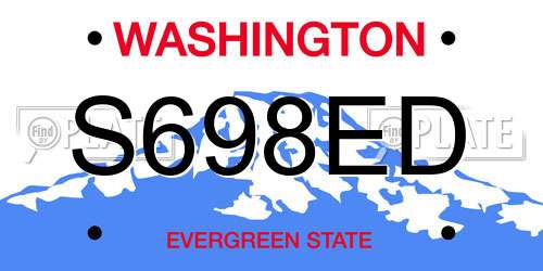 S698ED Washington License Plate