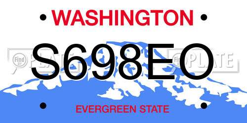 S698EO Washington License Plate