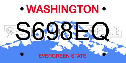 S698EQ Washington License Plate