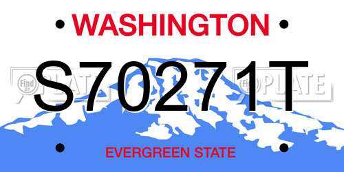 S70271T Washington License Plate