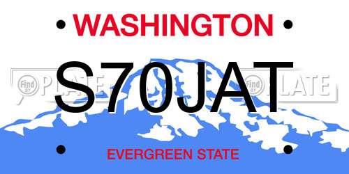 S70JAT Washington License Plate