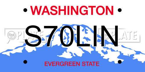 S70LIN Washington License Plate