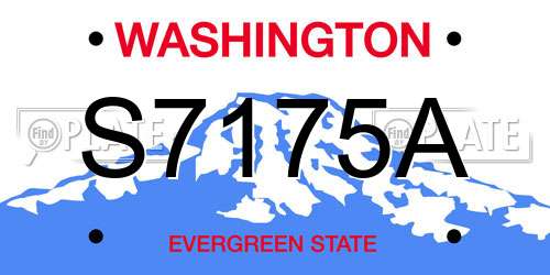 S7175A Washington License Plate
