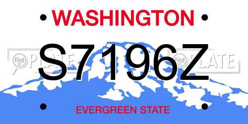 S7196Z Washington License Plate