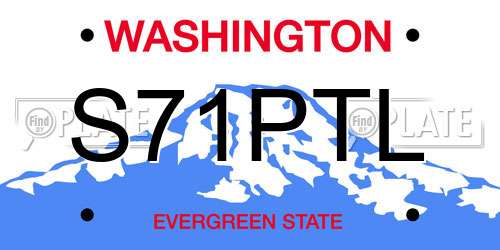 S71PTL Washington License Plate