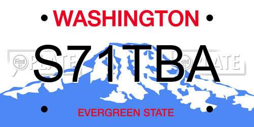 S71TBA Washington License Plate
