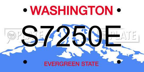 S7250E Washington License Plate