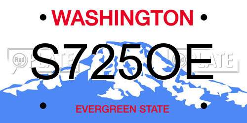 S725OE Washington License Plate