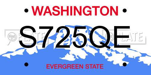 S725QE Washington License Plate