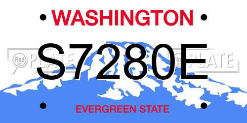 S7280E Washington License Plate