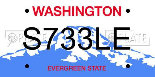 S733LE Washington License Plate