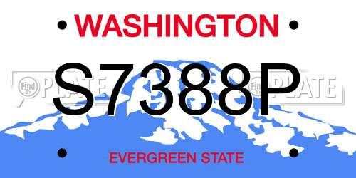 S7388P Washington License Plate