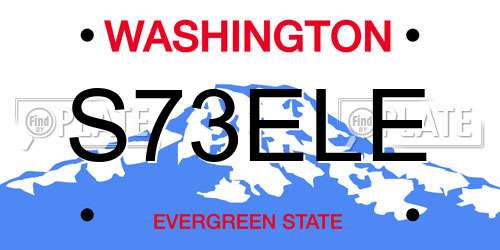 S73ELE Washington License Plate