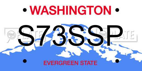 S73SSP Washington License Plate