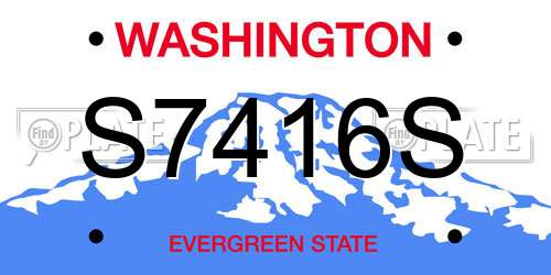 S7416S Washington License Plate