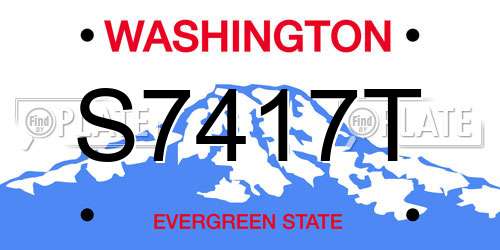 S7417T Washington License Plate