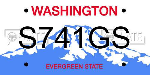 S741GS Washington License Plate