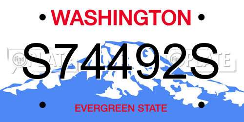 S74492S Washington License Plate